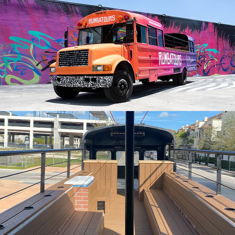 Interior of Rumbatours Open-Air Party Bus
