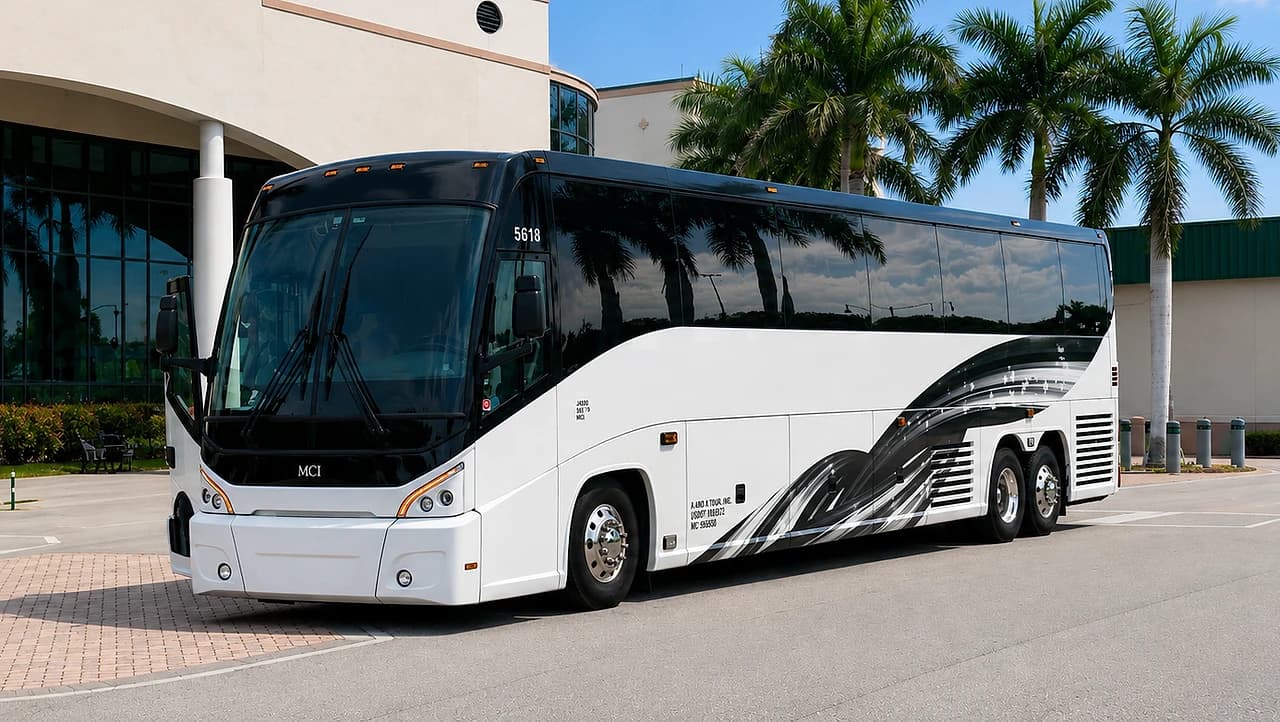 55-passenger charter coach for Miami fan-bus & event transportation
