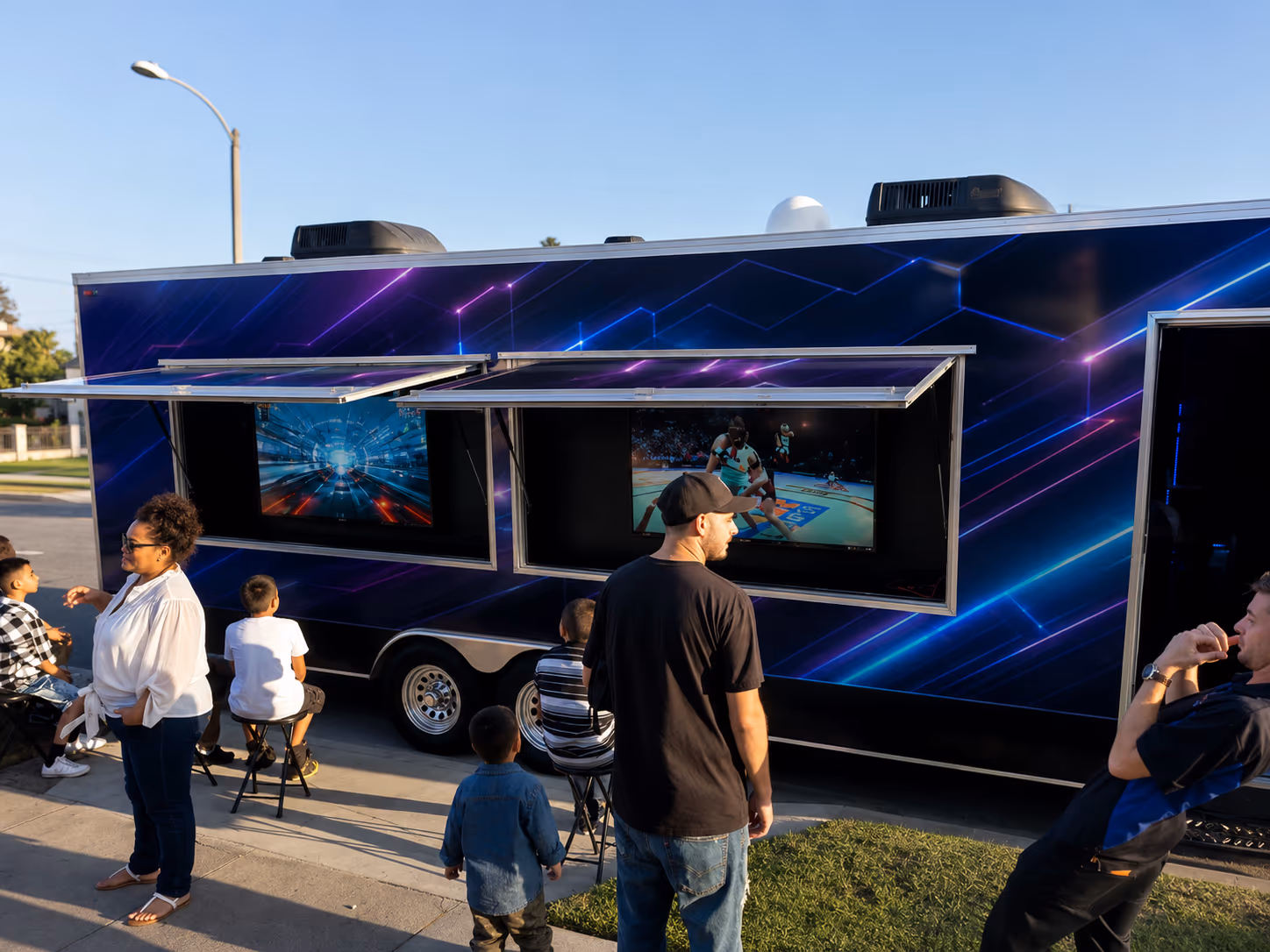 Miami game truck exterior at a party — we come to you