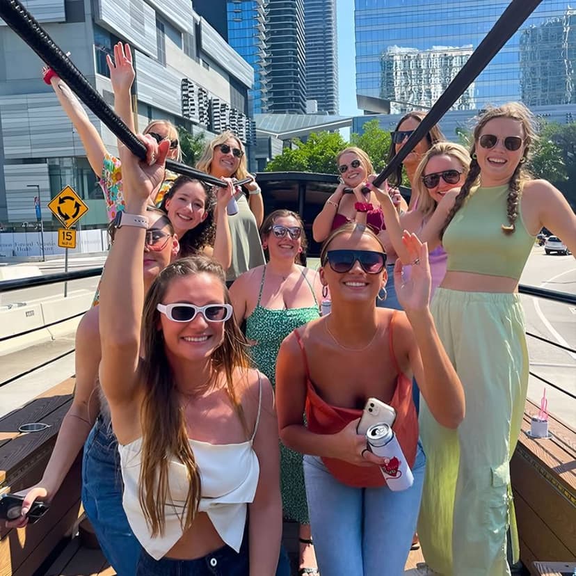Rumbatours open-air party bus touring Miami neighborhoods