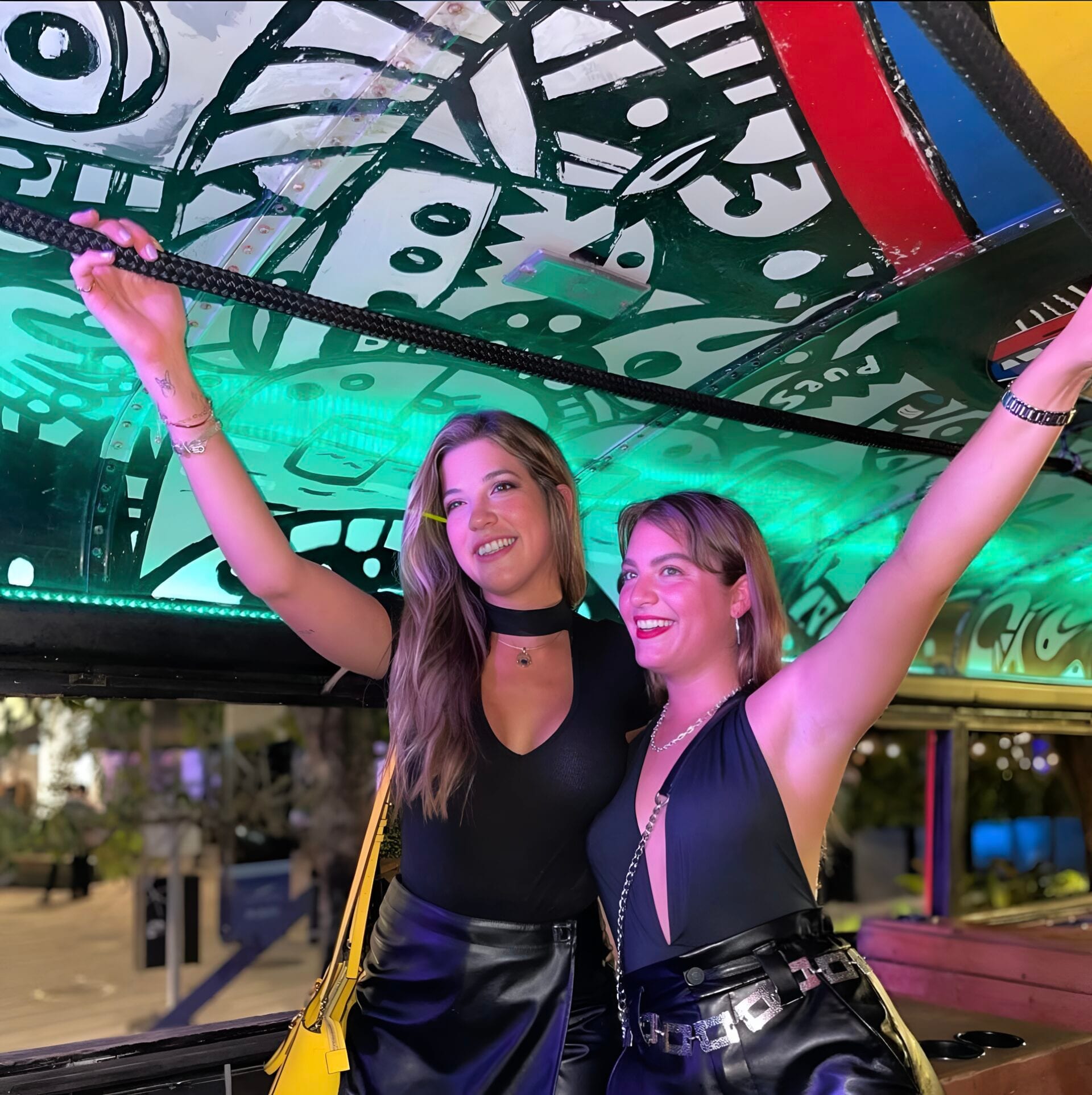 Orlando party bus group at night