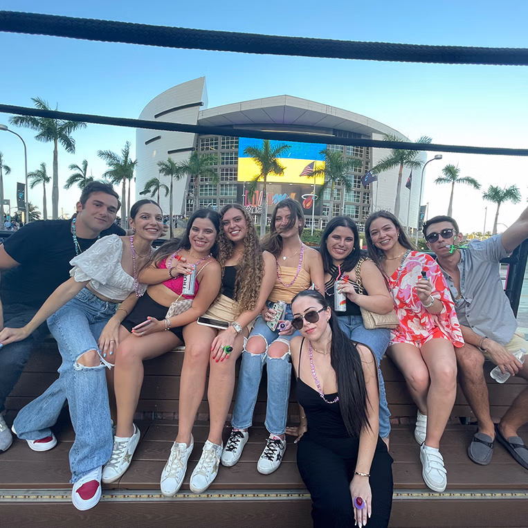 Quinceañera celebration on Miami party bus